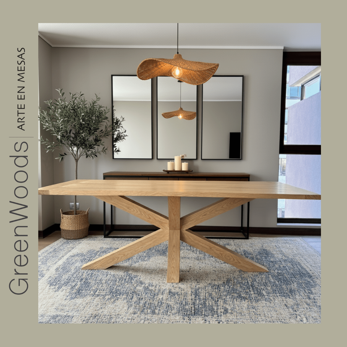 Mesa de comedor de madera lenga María. - mesa comedor | Greenwoods Chile